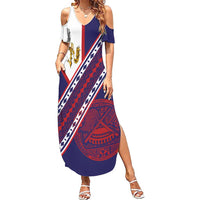American Samoa Flag Day Family Matching Summer Maxi Dress and Hawaiian Shirt Polynesian Tribal Tattoo Eagle Art