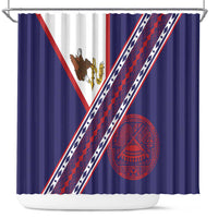 American Samoa Flag Day Shower Curtain Polynesian Tribal Tattoo Eagle Art