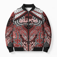 Aotearoa Iwi Ngapuhi Personalised Bomber Puffer Jacket Maori Kowhaiwhai Pattern