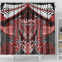 Aotearoa Iwi Ngapuhi Shower Curtain Maori Kowhaiwhai Pattern