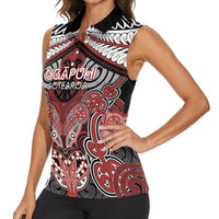 Aotearoa Iwi Ngapuhi Personalised Women Sleeveless Polo Shirt Maori Kowhaiwhai Pattern