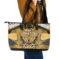 Aotearoa Iwi Ngati Whatua Leather Tote Bag Maori Kowhaiwhai Pattern