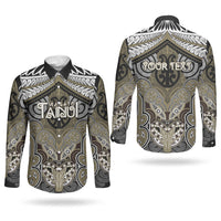 Aotearoa Iwi Waikato Tainui Personalised Couples Matching Summer Maxi Dress and Long Sleeve Button Shirt Maori Kowhaiwhai Pattern