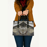 Aotearoa Iwi Waikato Tainui Leather Bag Maori Kowhaiwhai Pattern