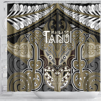 Aotearoa Iwi Waikato Tainui Shower Curtain Maori Kowhaiwhai Pattern