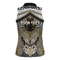 Aotearoa Iwi Waikato Tainui Personalised Women Sleeveless Polo Shirt Maori Kowhaiwhai Pattern