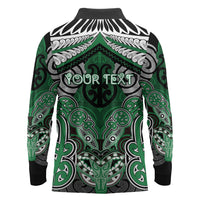 Aotearoa Iwi Ngati Maniapoto Personalised Long Sleeve Polo Shirt Maori Kowhaiwhai Pattern