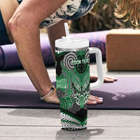 Aotearoa Iwi Ngati Maniapoto Personalised Tumbler With Handle Maori Kowhaiwhai Pattern
