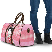 Japanese Geisha Cherry Blossom Travel Bag Pink Palaka Hawaii Pattern Fusion Design