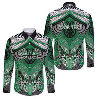 Aotearoa Iwi Ngai Tahu Personalised Family Matching Off The Shoulder Long Sleeve Dress and Hawaiian Shirt Maori Kowhaiwhai Pattern