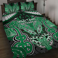 Aotearoa Iwi Ngai Tahu Quilt Bed Set Maori Kowhaiwhai Pattern LT19 Green - Polynesian Pride