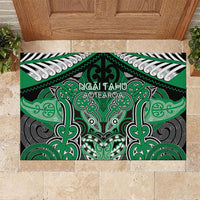 Aotearoa Iwi Ngai Tahu Rubber Doormat Maori Kowhaiwhai Pattern LT19 Green - Polynesian Pride
