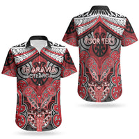 Aotearoa Iwi Te Arawa Personalised Couples Matching Off Shoulder Maxi Dress and Hawaiian Shirt Maori Kowhaiwhai Pattern