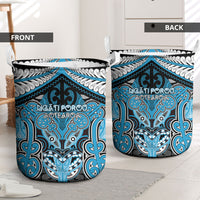 Aotearoa Iwi Ngati Porou Laundry Basket Maori Kowhaiwhai Pattern
