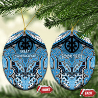 Aotearoa Iwi Ngati Kahungunu Personalised Ceramic Ornament Maori Kowhaiwhai Pattern