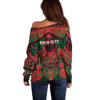 Aotearoa Iwi Tuhoe Personalised Off Shoulder Sweater Maori Kowhaiwhai Pattern