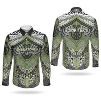 Aotearoa Iwi Whakatohea Personalised Couples Matching Summer Maxi Dress and Long Sleeve Button Shirt Maori Kowhaiwhai Pattern