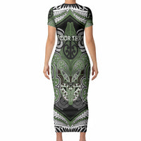 Aotearoa Iwi Ngati Awa Personalised Short Sleeve Bodycon Dress Maori Kowhaiwhai Pattern