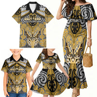 Aotearoa Iwi Ngati Tama Personalised Family Matching Mermaid Dress and Hawaiian Shirt Maori Kowhaiwhai Pattern