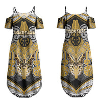 Aotearoa Iwi Ngati Tama Personalised Family Matching Summer Maxi Dress and Hawaiian Shirt Maori Kowhaiwhai Pattern