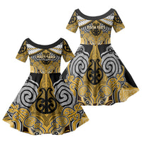 Aotearoa Iwi Ngati Tama Personalised Family Matching Summer Maxi Dress and Hawaiian Shirt Maori Kowhaiwhai Pattern