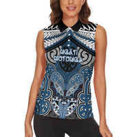 Aotearoa Iwi Ngati Mutunga Personalised Women Sleeveless Polo Shirt Maori Kowhaiwhai Pattern