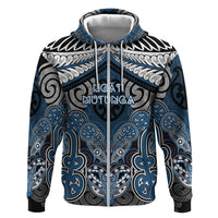 Aotearoa Iwi Ngati Mutunga Personalised Zip Hoodie Maori Kowhaiwhai Pattern