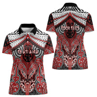 Aotearoa Iwi Te Ati Awa Personalised Women Polo Shirt Maori Kowhaiwhai Pattern