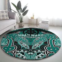 Aotearoa Iwi Ngati Maru Round Carpet Maori Kowhaiwhai Pattern