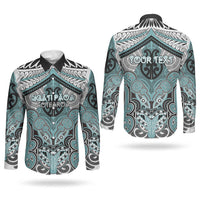 Aotearoa Iwi Ngati Paoa Personalised Couples Matching Summer Maxi Dress and Long Sleeve Button Shirt Maori Kowhaiwhai Pattern
