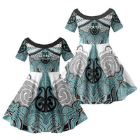 Aotearoa Iwi Ngati Paoa Personalised Family Matching Puletasi and Hawaiian Shirt Maori Kowhaiwhai Pattern