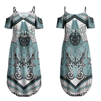 Aotearoa Iwi Ngati Paoa Personalised Family Matching Summer Maxi Dress and Hawaiian Shirt Maori Kowhaiwhai Pattern