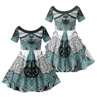Aotearoa Iwi Ngati Paoa Personalised Family Matching Summer Maxi Dress and Hawaiian Shirt Maori Kowhaiwhai Pattern