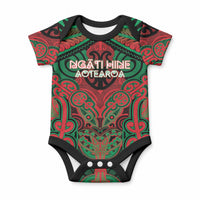 Aotearoa Iwi Ngati Hine Personalised Baby Onesie Maori Kowhaiwhai Pattern