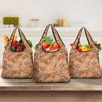 Brown Hawaii Palaka Cowboy Grocery Bag Hawaiian Paniolo Festival Spirit LT19 3-pack One Size Brown - Polynesian Pride