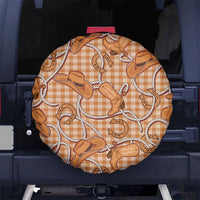 Brown Hawaii Palaka Cowboy Spare Tire Cover Hawaiian Paniolo Festival Spirit LT19 No hole Brown - Polynesian Pride