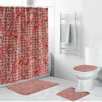 Red Hawaii Palaka Cowboy Bathroom Set Hawaiian Paniolo Festival Spirit LT19 Bathroom Set (4 pcs) Red - Polynesian Pride
