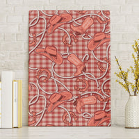 Red Hawaii Palaka Cowboy Canvas Wall Art Hawaiian Paniolo Festival Spirit LT19 Without Frame Red - Polynesian Pride