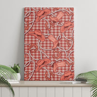 Red Hawaii Palaka Cowboy Canvas Wall Art Hawaiian Paniolo Festival Spirit LT19 - Polynesian Pride