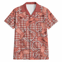 Red Hawaii Palaka Cowboy Hawaiian Shirt Hawaiian Paniolo Festival Spirit LT19 Red - Polynesian Pride