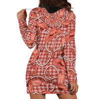 Red Hawaii Palaka Cowboy Hoodie Dress Hawaiian Paniolo Festival Spirit LT19 - Polynesian Pride
