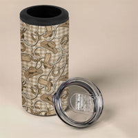 Beige Hawaii Palaka Cowboy 4 in 1 Can Cooler Tumbler Hawaiian Paniolo Festival Spirit LT19 - Polynesian Pride