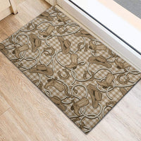 Beige Hawaii Palaka Cowboy Rubber Doormat Hawaiian Paniolo Festival Spirit LT19 - Polynesian Pride