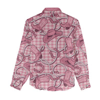 Pink Hawaii Palaka Cowboy Women Casual Shirt Hawaiian Paniolo Festival Spirit LT19 - Polynesian Pride