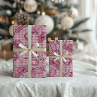 Pink Hawaii Palaka Cowboy Wrapping Paper Hawaiian Paniolo Festival Spirit LT19 - Polynesian Pride