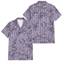Purple Hawaii Palaka Cowboy Family Matching Tank Maxi Dress and Hawaiian Shirt Hawaiian Paniolo Festival Spirit LT19 Dad's Shirt - Short Sleeve Purple - Polynesian Pride