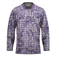 Purple Hawaii Palaka Cowboy Hockey Jersey Hawaiian Paniolo Festival Spirit LT19 Unisex Purple - Polynesian Pride