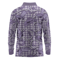 Purple Hawaii Palaka Cowboy Long Sleeve Polo Shirt Hawaiian Paniolo Festival Spirit LT19 - Polynesian Pride