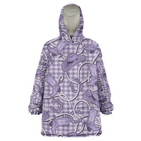 Purple Hawaii Palaka Cowboy Wearable Blanket Hoodie Hawaiian Paniolo Festival Spirit LT19 One Size Purple - Polynesian Pride