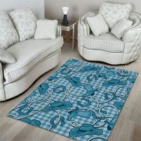 Blue Hawaii Palaka Cowboy Area Rug Hawaiian Paniolo Festival Spirit LT19 - Polynesian Pride